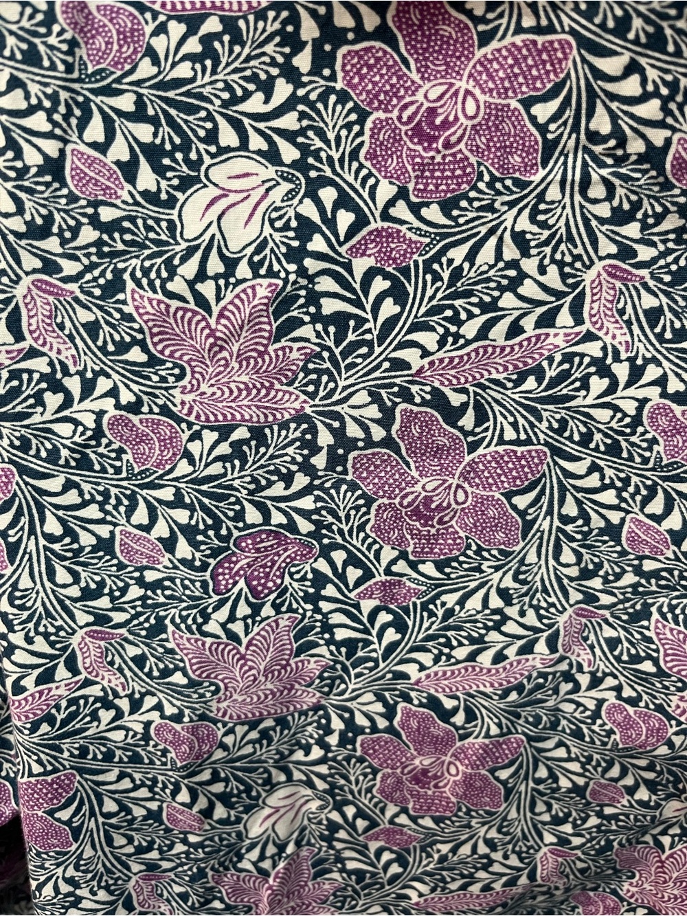 Westbound Purple Floral Collared Blouse on Navy Print - Picture 2 of 4